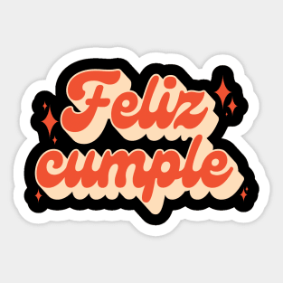 Spanish Feliz Cumple Typography Sticker